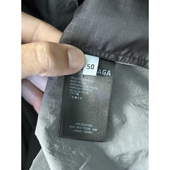 Balenciaga Grey Black Red Logo Zipper Oversized Elephant Windbreaker Jacket 50 - Picture 4 of 7